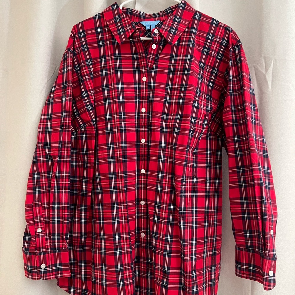 Draper James Red and Black Plaid Shirt